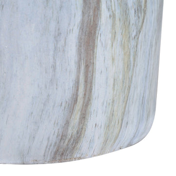 Troy 16" Modern Minimalist Faux Marble Column Indoor/Outdoor Accent Table - JONATHAN Y